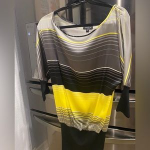 Bebe dress. Size M. Black, yellow, grey.